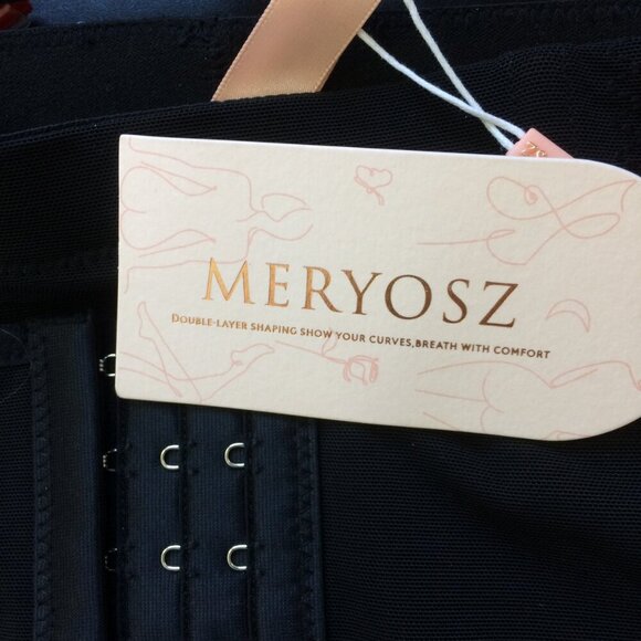 NEW Meryosz Waist Trainer Mesh Shaper Corset Black Adjustable Stretch - Picture 4 of 6